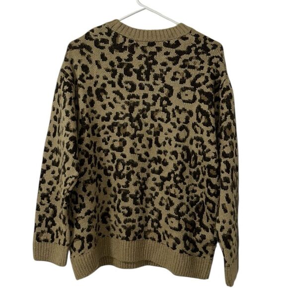 Mango Leopard Print Crew Neck Oversized Sweater(Size Small) - Picture 3 of 7